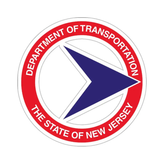 Seal of the New Jersey Department of Transportation - STICKER Vinyl Kiss-Cut Decal 2 Inch White - The Sticker Space