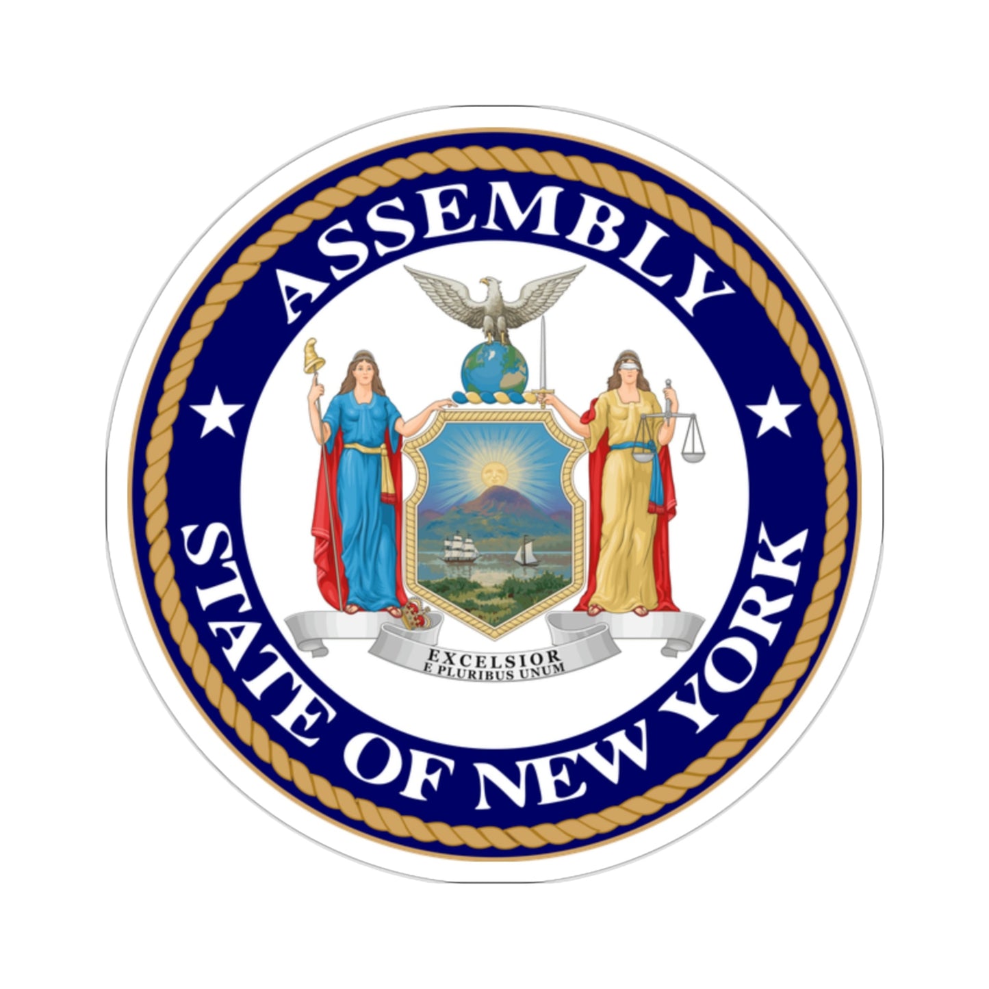 Seal of the New York State Assembly STICKER Vinyl Die-Cut Decal-2 Inch-The Sticker Space