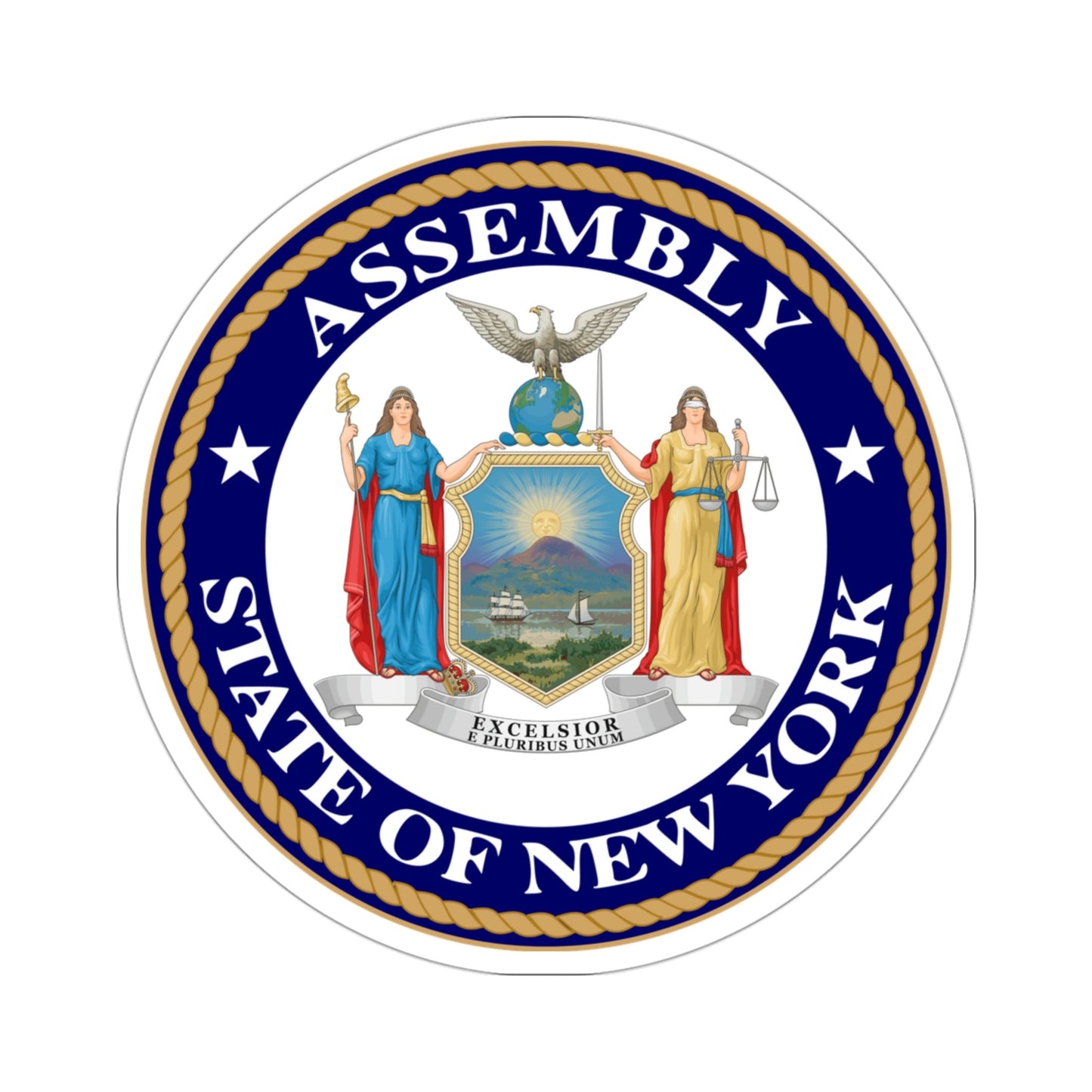 Seal of the New York State Assembly STICKER Vinyl Die-Cut Decal-3 Inch-The Sticker Space