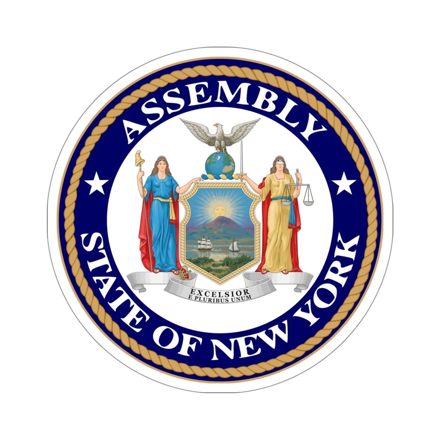 Seal of the New York State Assembly STICKER Vinyl Die-Cut Decal-4 Inch-The Sticker Space