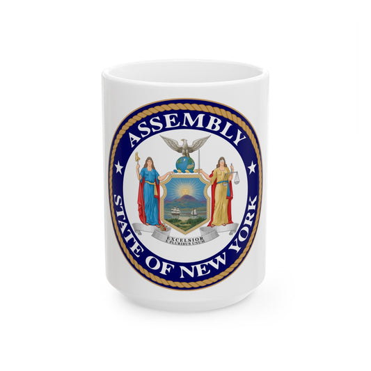 Seal of the New York State Assembly - White Coffee Mug-15oz-The Sticker Space