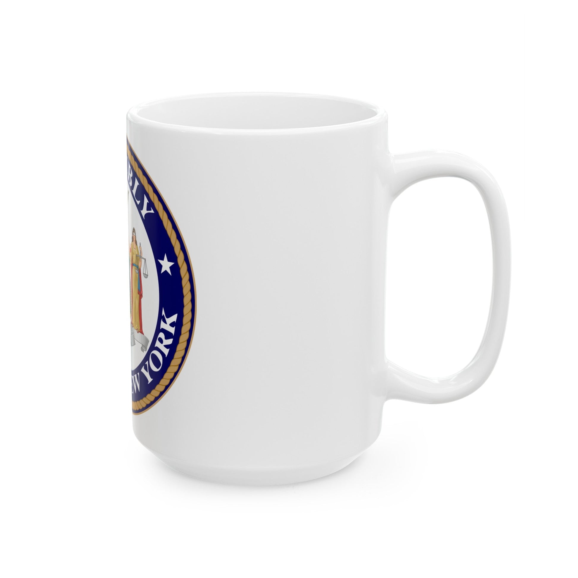 Seal of the New York State Assembly - White Coffee Mug-The Sticker Space