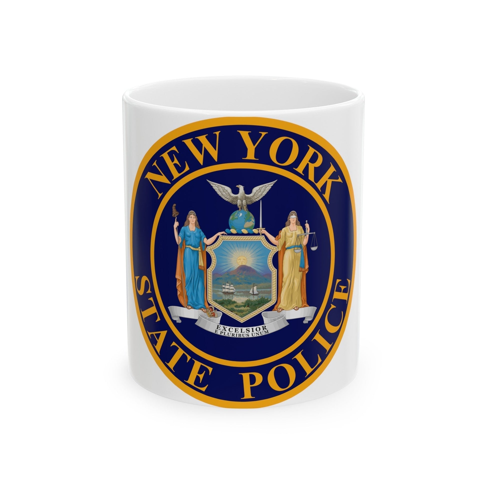 Seal of the New York State Police - White Coffee Mug-11oz-The Sticker Space