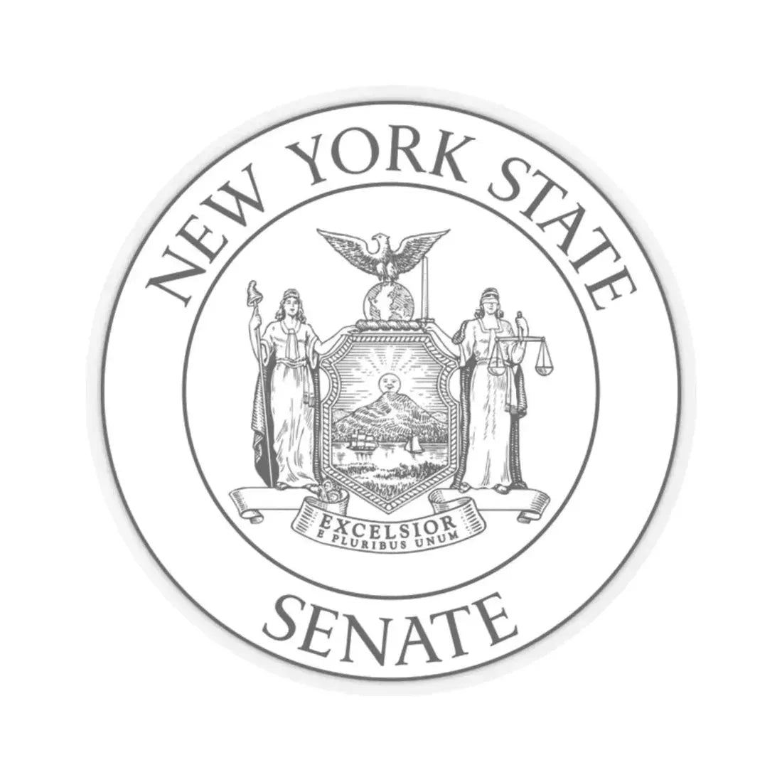 Seal of the New York State Senate - STICKER Vinyl Kiss-Cut Decal 2 Inch Transparent - The Sticker Space