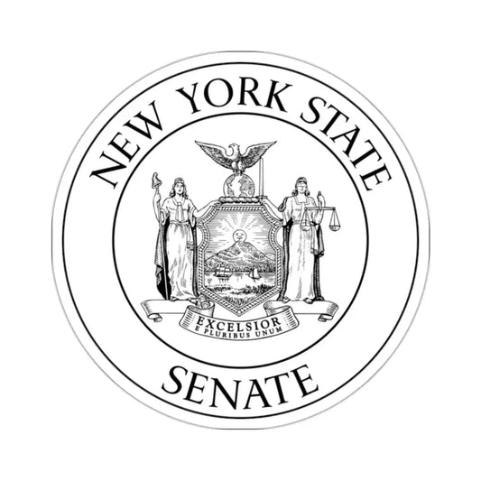 Seal of the New York State Senate - STICKER Vinyl Kiss-Cut Decal 2 Inch White - The Sticker Space