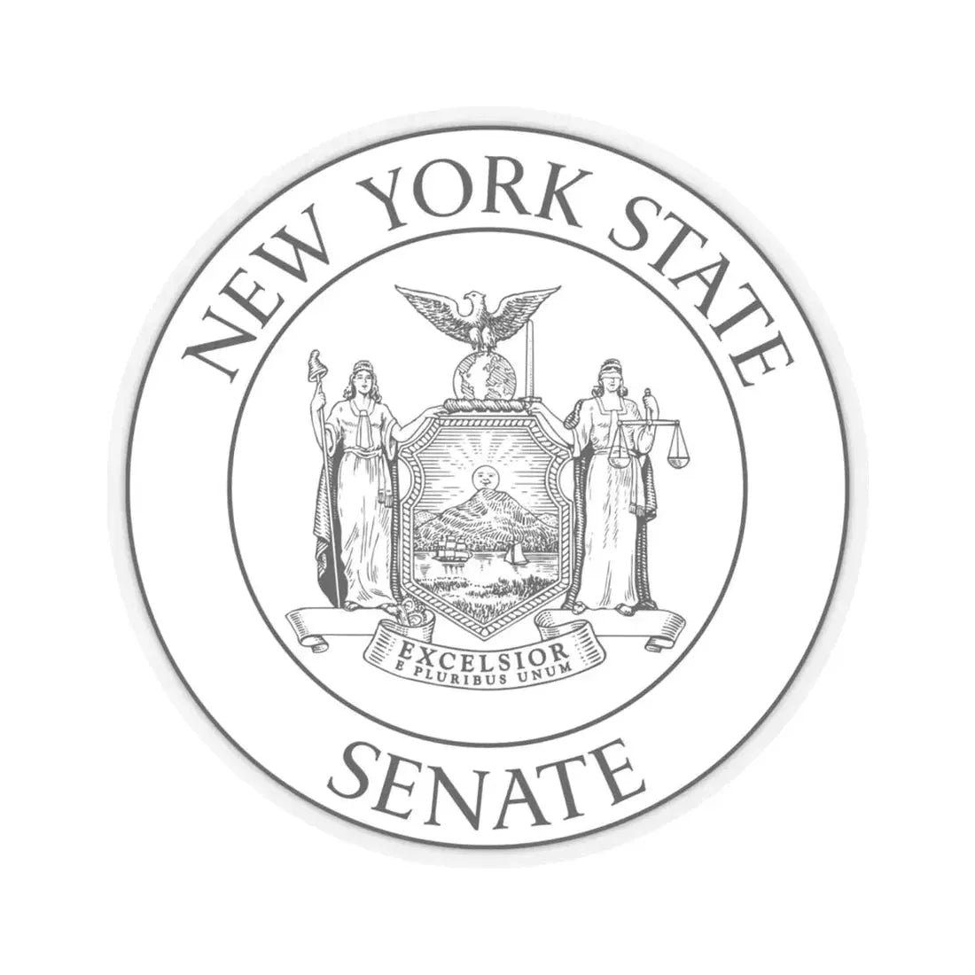 Seal of the New York State Senate - STICKER Vinyl Kiss-Cut Decal 6 Inch Transparent - The Sticker Space