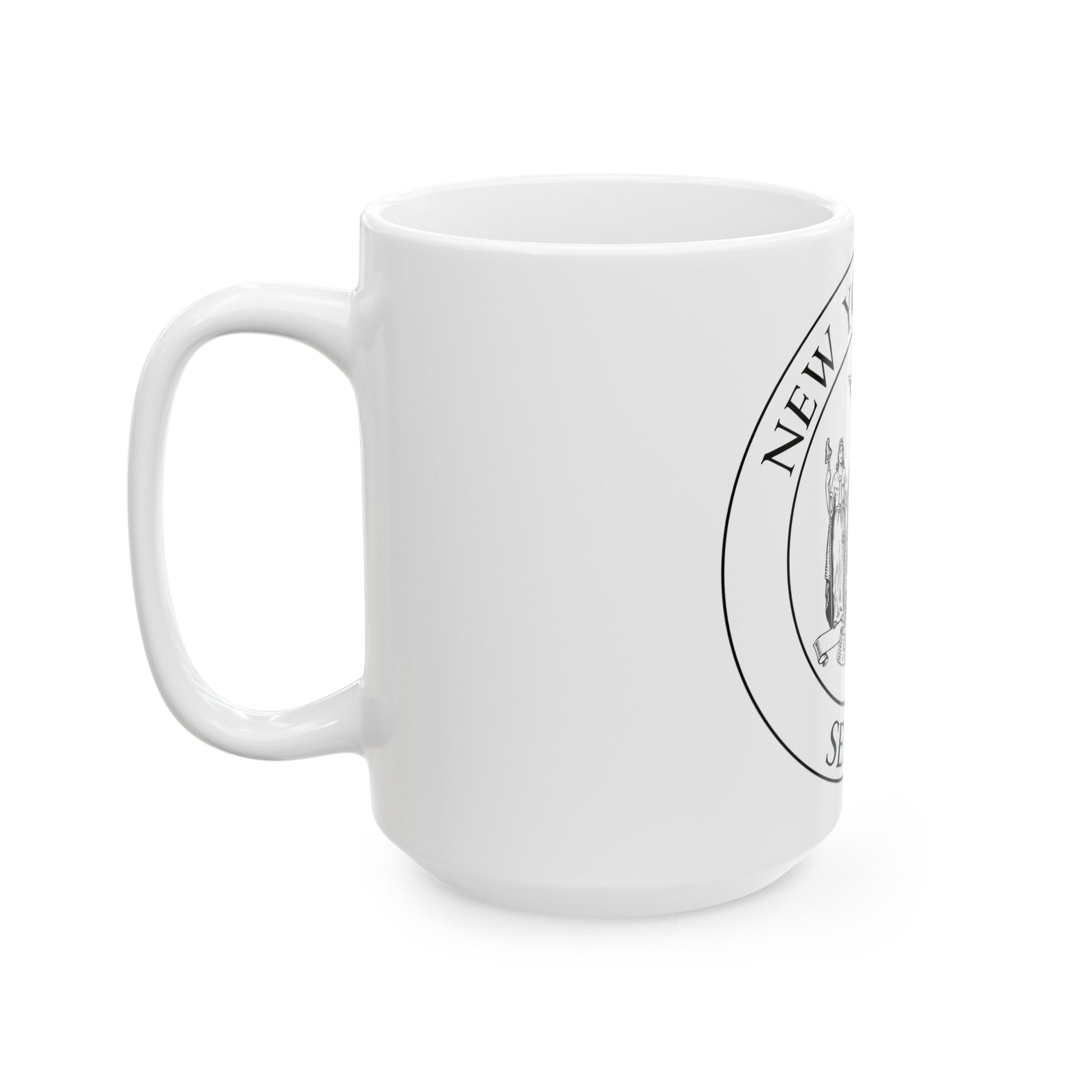 Seal of the New York State Senate - White Coffee Mug-The Sticker Space