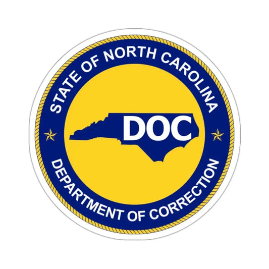 Seal of the North Carolina Department of Correction - STICKER Vinyl Kiss-Cut Decal 2 Inch White - The Sticker Space