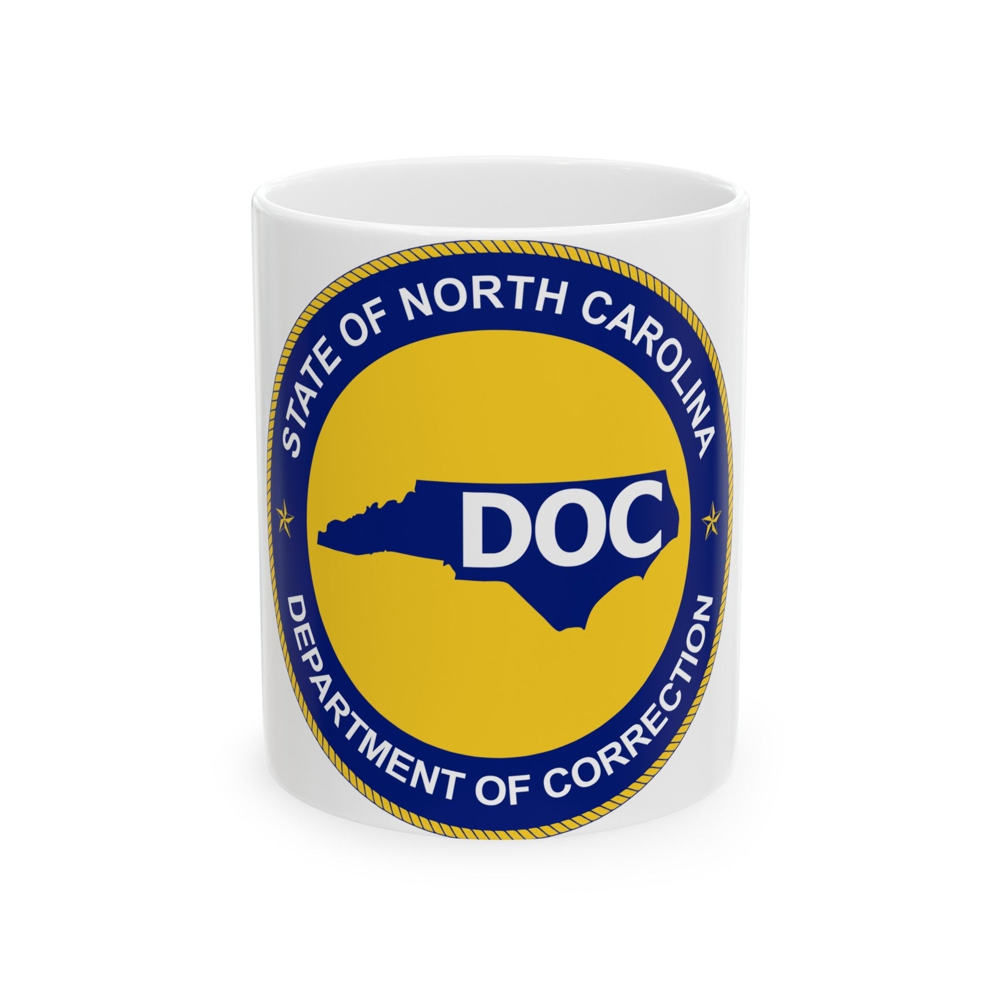 Seal of the North Carolina Department of Correction - White Coffee Mug-11oz-The Sticker Space