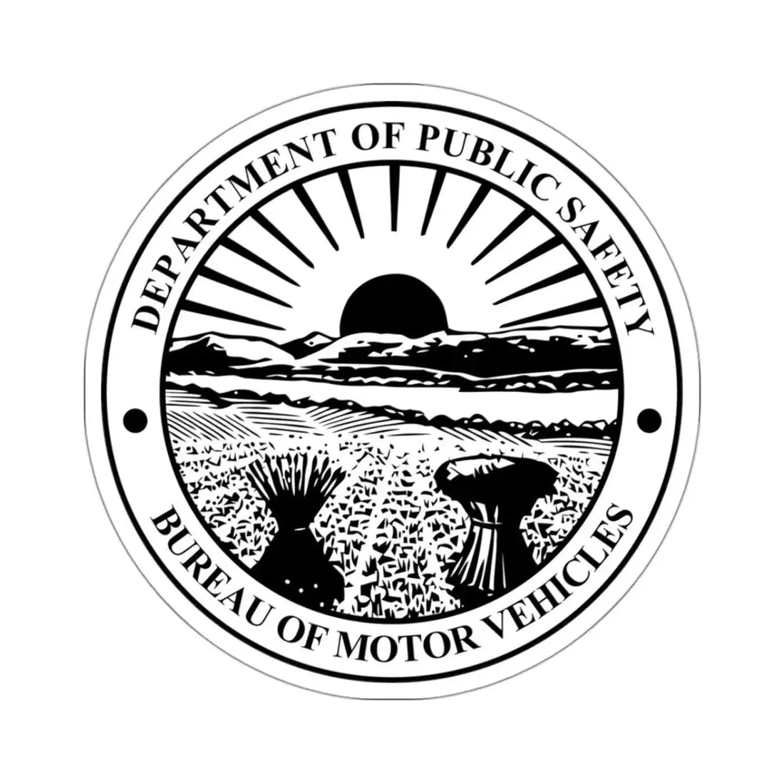 Seal of the Ohio Bureau of Motor Vehicles - STICKER Vinyl Kiss-Cut Decal 3 Inch White - The Sticker Space