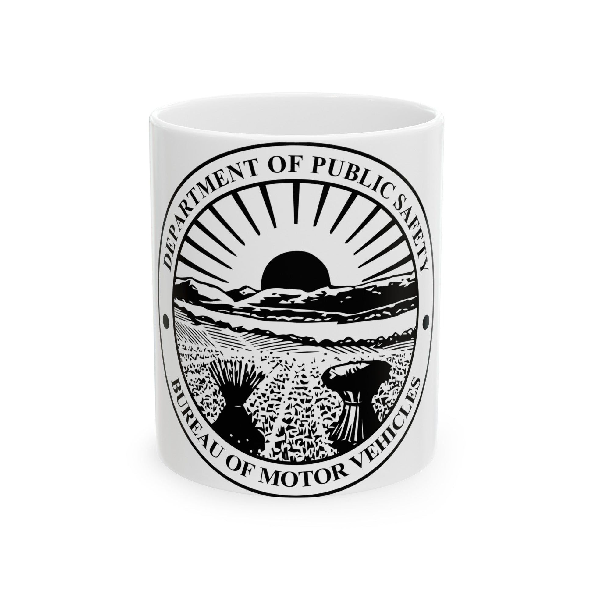 Seal of the Ohio Bureau of Motor Vehicles - White Coffee Mug-11oz-The Sticker Space