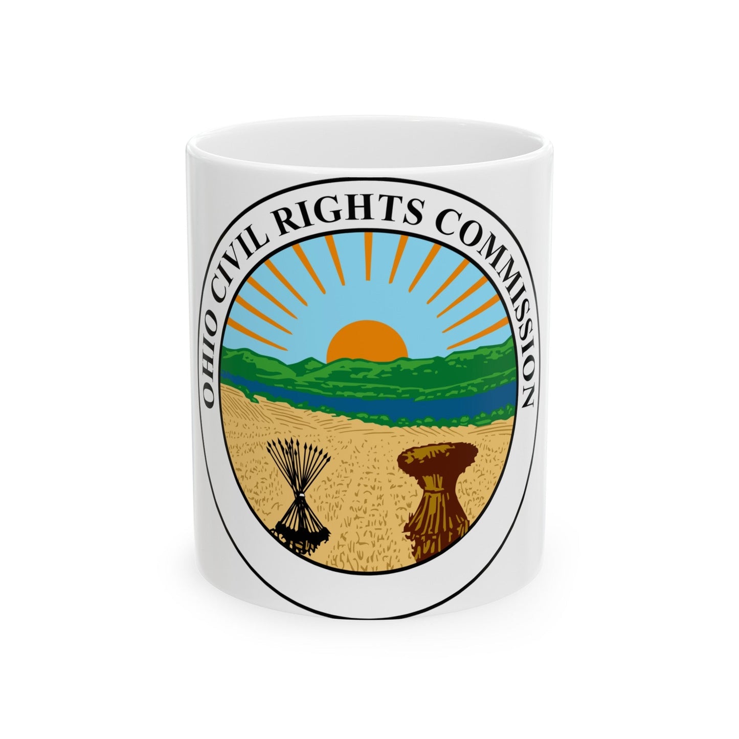 Seal of the Ohio Civil Rights Commission - White Coffee Mug-11oz-The Sticker Space