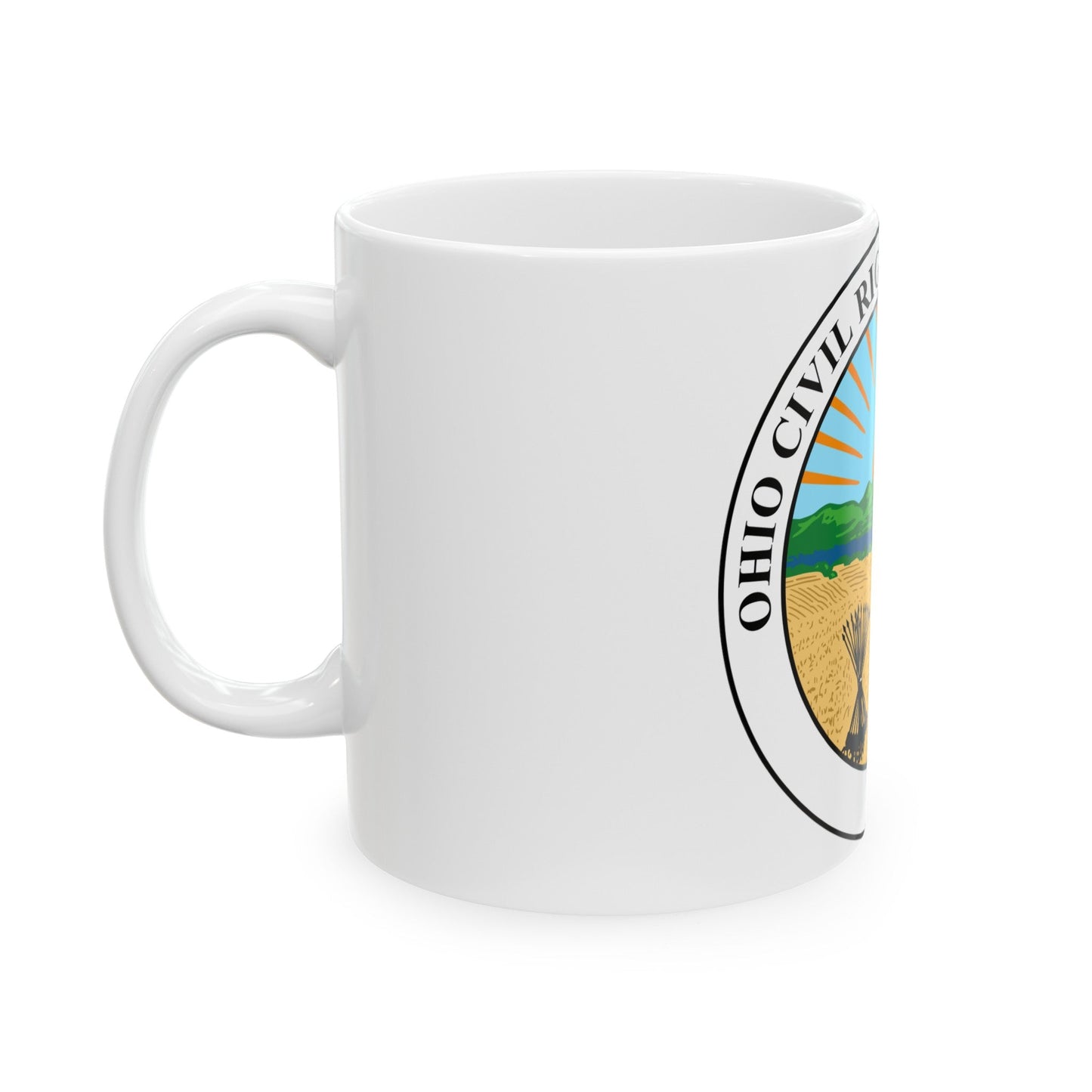 Seal of the Ohio Civil Rights Commission - White Coffee Mug-The Sticker Space