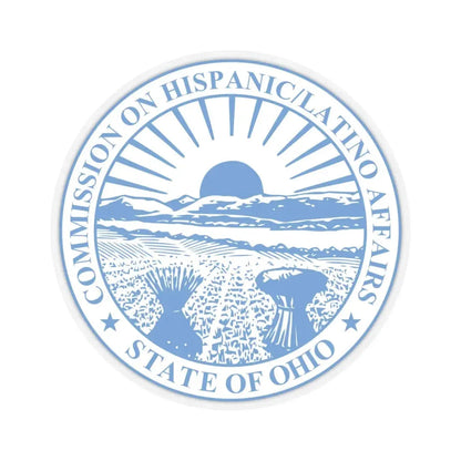 Seal of the Ohio Commission on Hispanic and Latino Affairs - STICKER Vinyl Kiss-Cut Decal 6 Inch Transparent - The Sticker Space