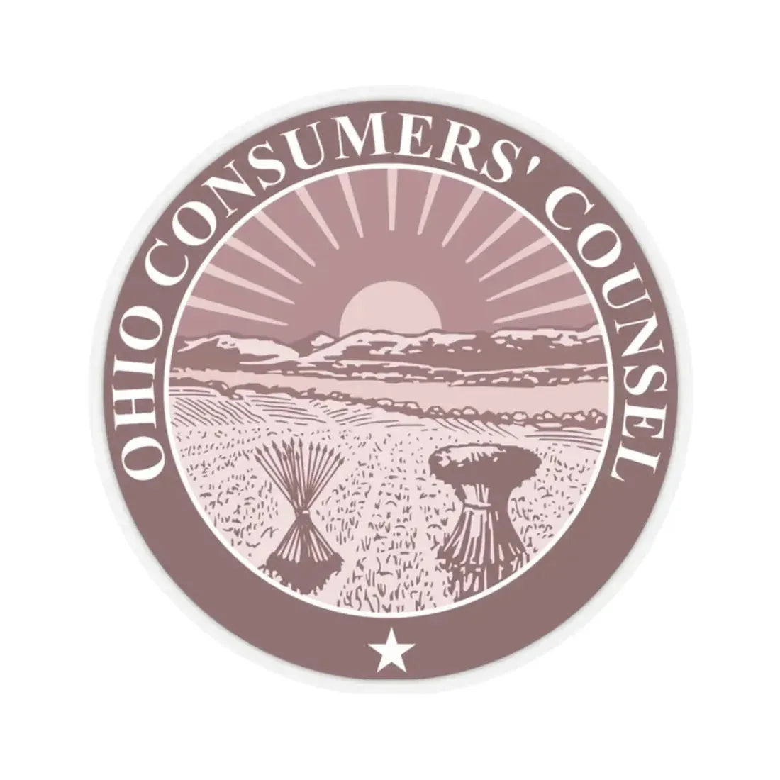 Seal of the Ohio Consumers Counsel - STICKER Vinyl Kiss-Cut Decal 2 Inch Transparent - The Sticker Space