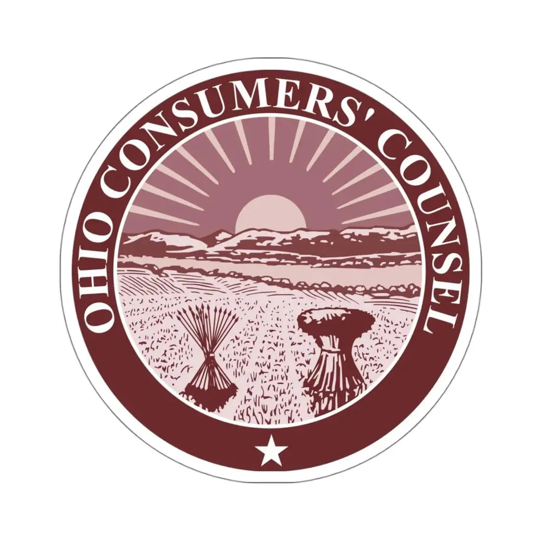 Seal of the Ohio Consumers Counsel - STICKER Vinyl Kiss-Cut Decal 4 Inch White - The Sticker Space