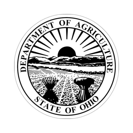 Seal of the Ohio Department of Agriculture - STICKER Vinyl Kiss-Cut Decal 2 Inch White - The Sticker Space