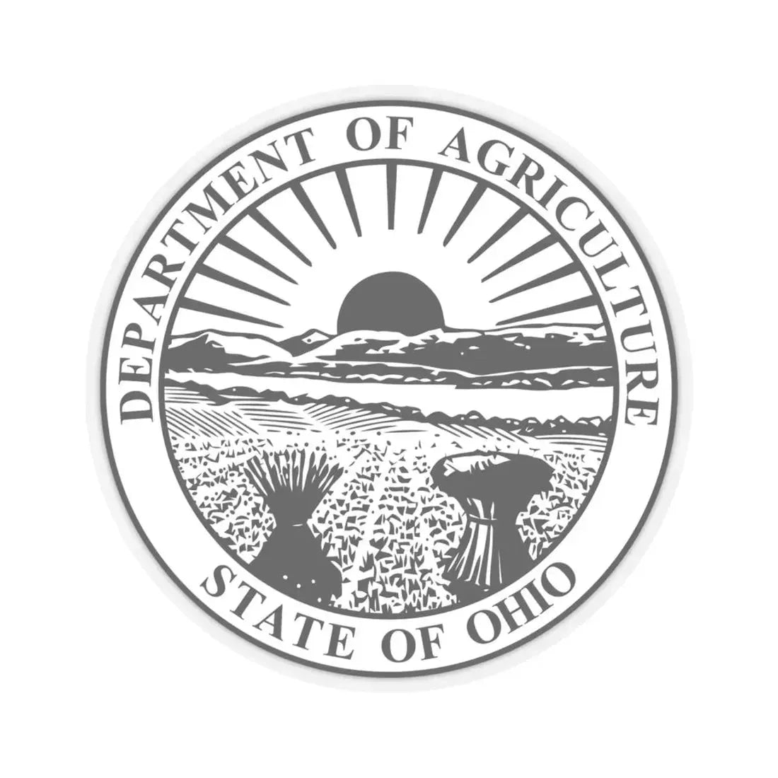 Seal of the Ohio Department of Agriculture - STICKER Vinyl Kiss-Cut Decal 6 Inch Transparent - The Sticker Space