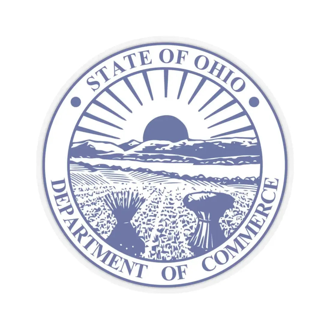 Seal of the Ohio Department of Commerce - STICKER Vinyl Kiss-Cut Decal 3 Inch Transparent - The Sticker Space