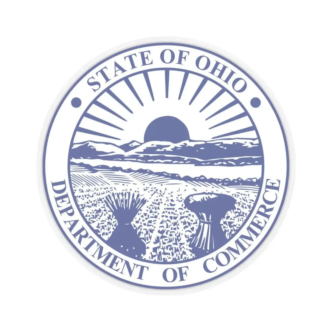 Seal of the Ohio Department of Commerce - STICKER Vinyl Kiss-Cut Decal 4 Inch Transparent - The Sticker Space