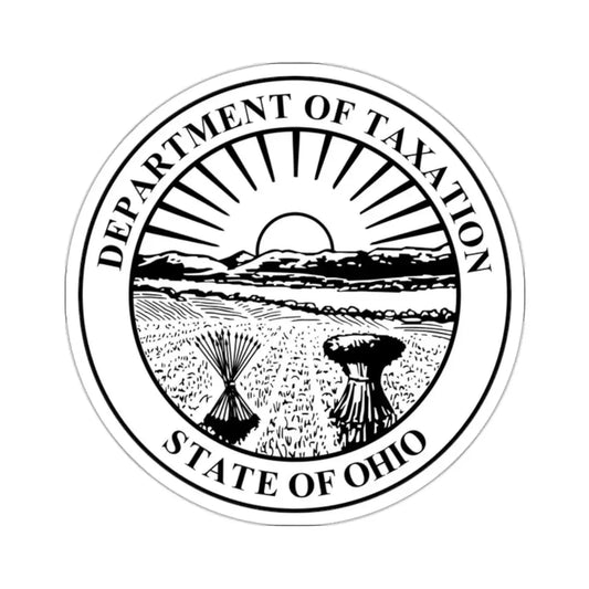 Seal of the Ohio Department of Taxation - STICKER Vinyl Kiss-Cut Decal 2 Inch White - The Sticker Space