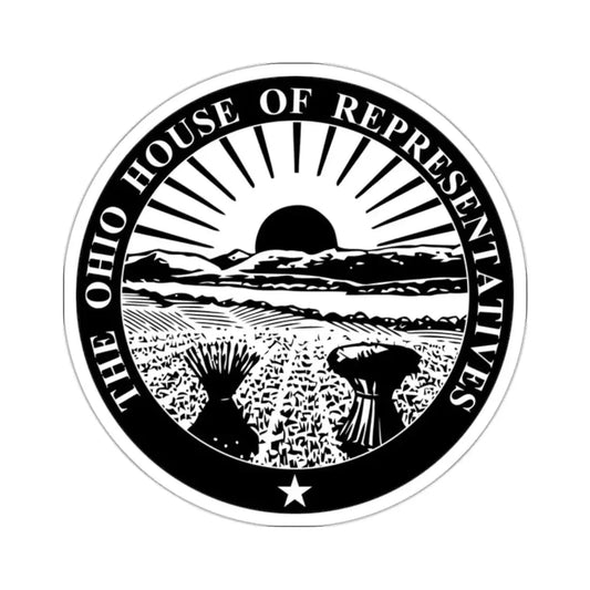 Seal of the Ohio House of Representatives - STICKER Vinyl Kiss-Cut Decal 2 Inch White - The Sticker Space
