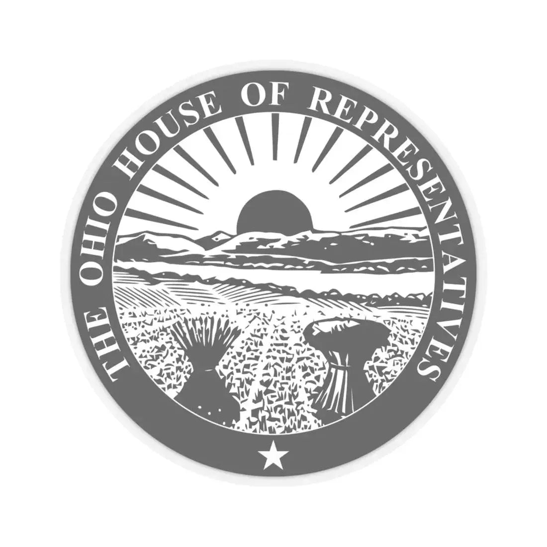 Seal of the Ohio House of Representatives - STICKER Vinyl Kiss-Cut Decal 6 Inch Transparent - The Sticker Space