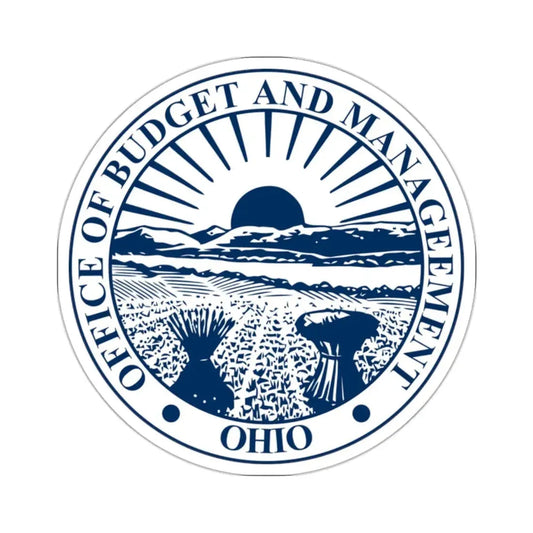 Seal of the Ohio Office of Budget and Management - STICKER Vinyl Kiss-Cut Decal 2 Inch White - The Sticker Space