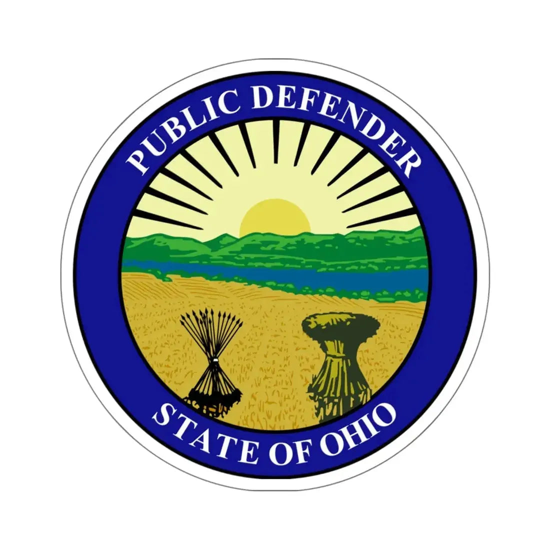 Seal of the Ohio Public Defender - STICKER Vinyl Kiss-Cut Decal 6 Inch White - The Sticker Space