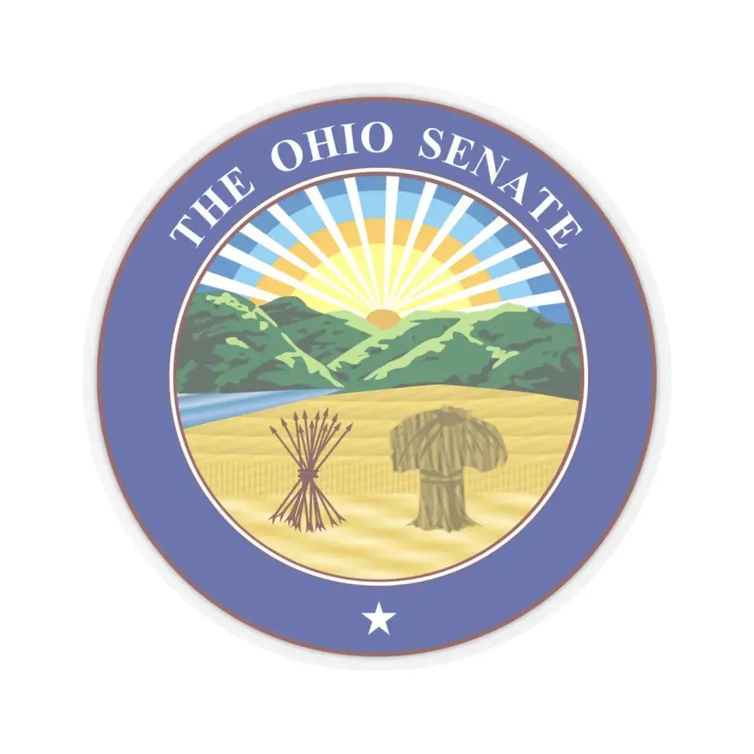 Seal of the Ohio Senate - STICKER Vinyl Kiss-Cut Decal 6 Inch Transparent - The Sticker Space