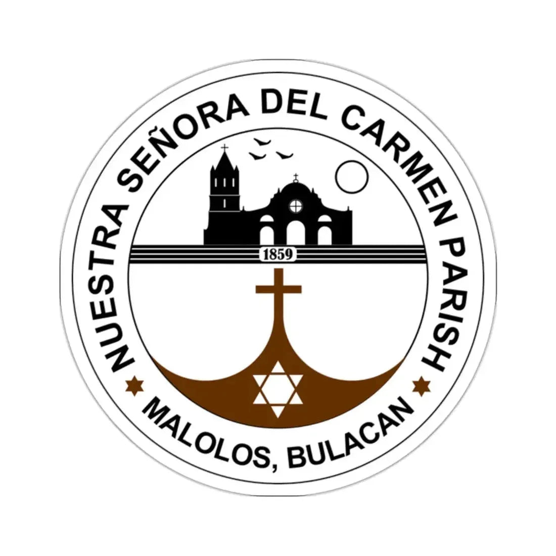 Seal of the Parish of Our Lady of Mount Carmel - STICKER Vinyl Kiss-Cut Decal 2 Inch White - The Sticker Space
