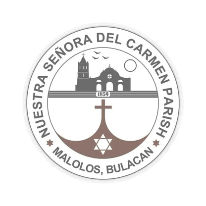 Seal of the Parish of Our Lady of Mount Carmel - STICKER Vinyl Kiss-Cut Decal 3 Inch Transparent - The Sticker Space
