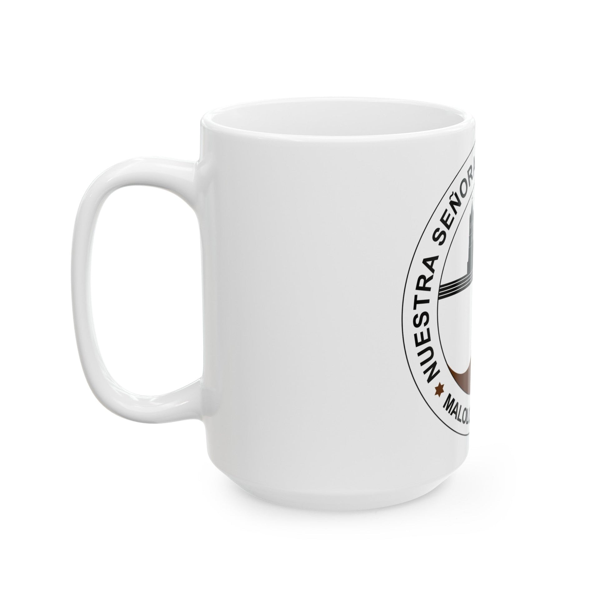 Seal of the Parish of Our Lady of Mount Carmel - White Coffee Mug-The Sticker Space