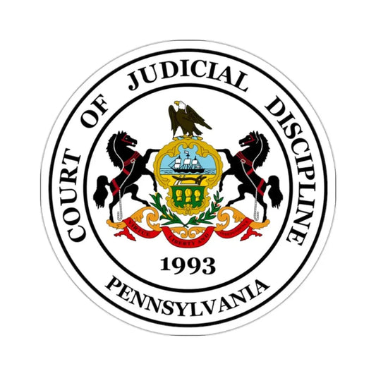 Seal of the Pennsylvania Court of Judicial Discipline - STICKER Vinyl Kiss-Cut Decal 2 Inch White - The Sticker Space
