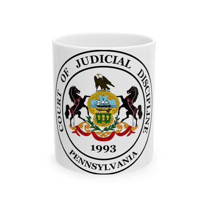 Seal of the Pennsylvania Court of Judicial Discipline - White Coffee Mug-11oz-The Sticker Space