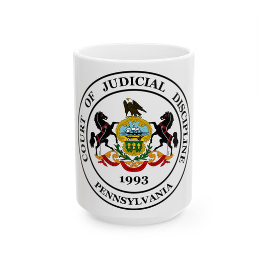 Seal of the Pennsylvania Court of Judicial Discipline - White Coffee Mug-15oz-The Sticker Space