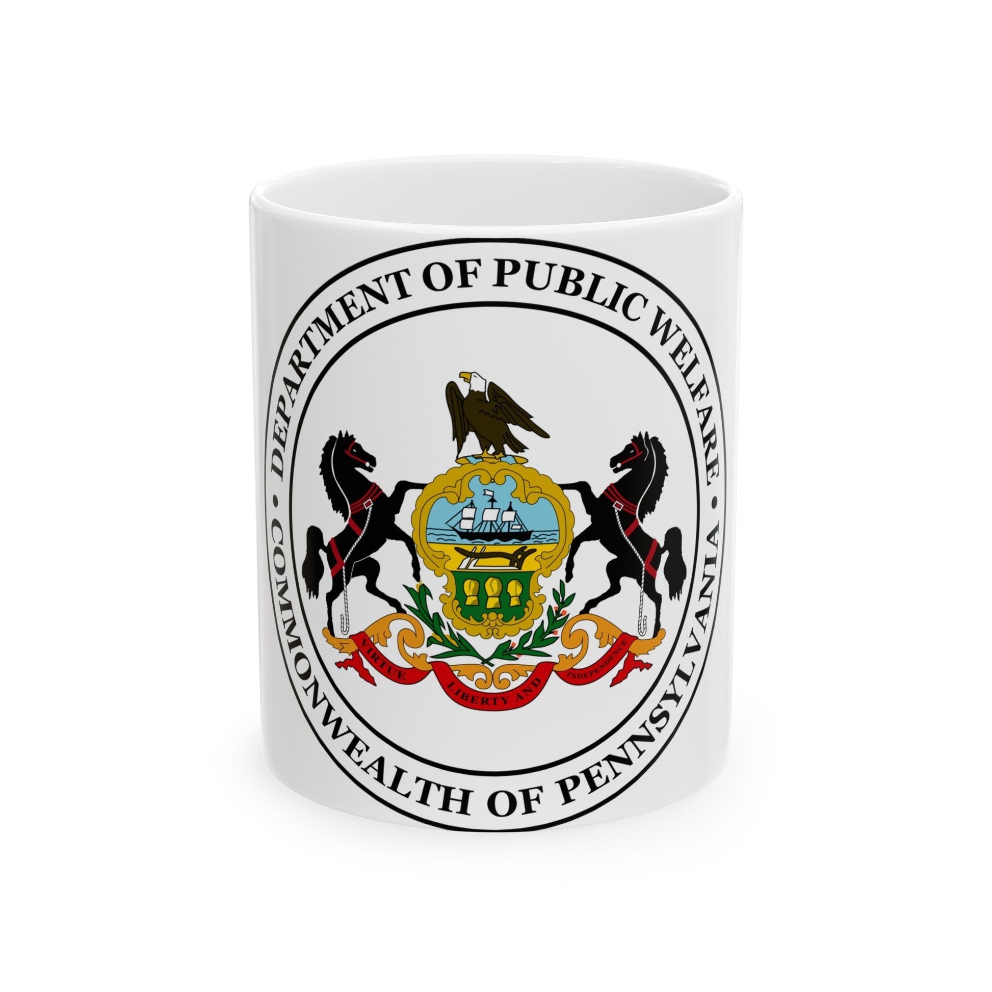 Seal of the Pennsylvania Department of Public Welfare - White Coffee Mug-11oz-The Sticker Space