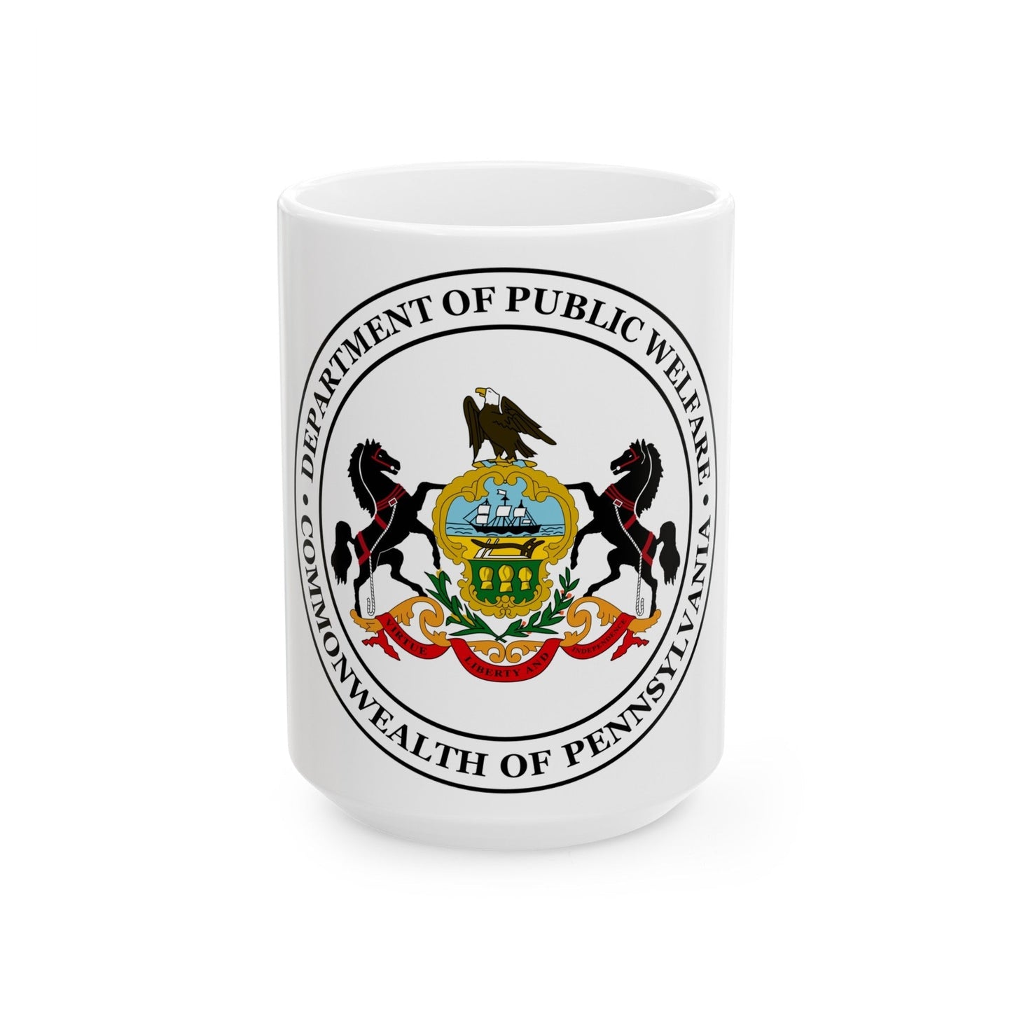 Seal of the Pennsylvania Department of Public Welfare - White Coffee Mug-15oz-The Sticker Space