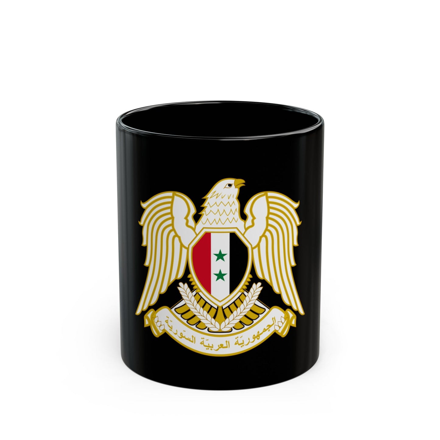 Seal of the People's Assembly of Syria - Black Coffee Mug-The Sticker Space