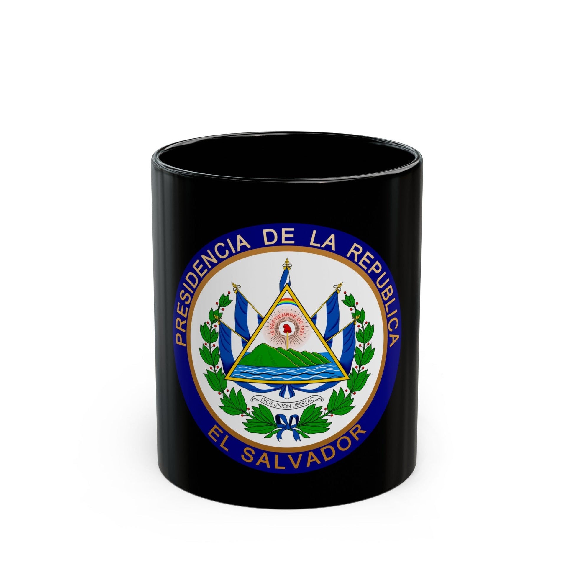 Seal of the President of El Salvador - Black Coffee Mug-11oz-The Sticker Space