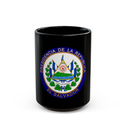 Seal of the President of El Salvador - Black Coffee Mug-15oz-The Sticker Space