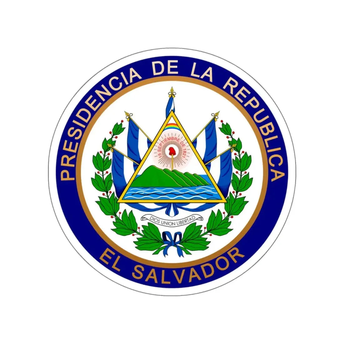 Seal of the President of El Salvador STICKER Vinyl Die-Cut Decal 4 Inch - The Sticker Space