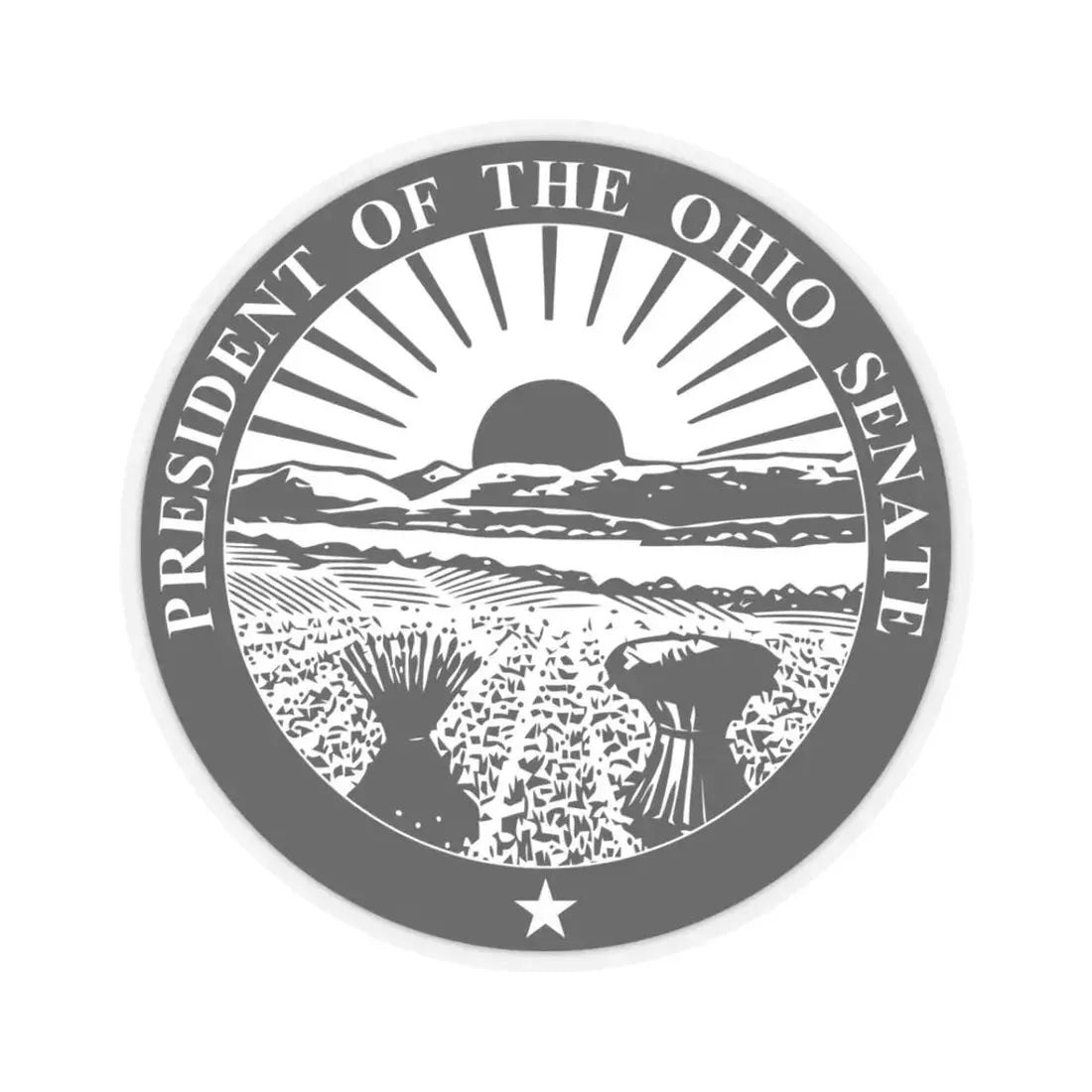 Seal of the President of the Ohio Senate - STICKER Vinyl Kiss-Cut Decal 3 Inch Transparent - The Sticker Space