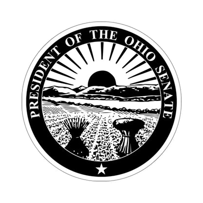 Seal of the President of the Ohio Senate - STICKER Vinyl Kiss-Cut Decal 6 Inch White - The Sticker Space