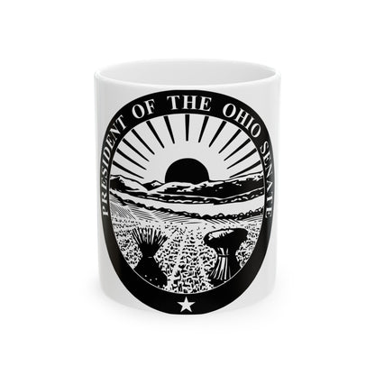 Seal of the President of the Ohio Senate - White Coffee Mug-11oz-The Sticker Space