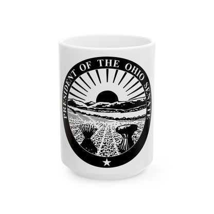 Seal of the President of the Ohio Senate - White Coffee Mug-15oz-The Sticker Space