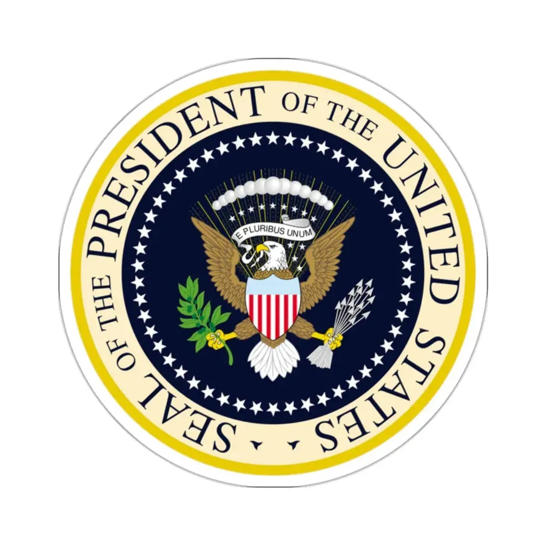 Seal of the President of the United States - STICKER Vinyl Kiss-Cut Decal 2 Inch White - The Sticker Space