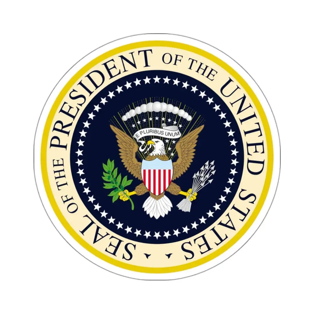 Seal of the President of the United States - STICKER Vinyl Kiss-Cut Decal 3 Inch White - The Sticker Space