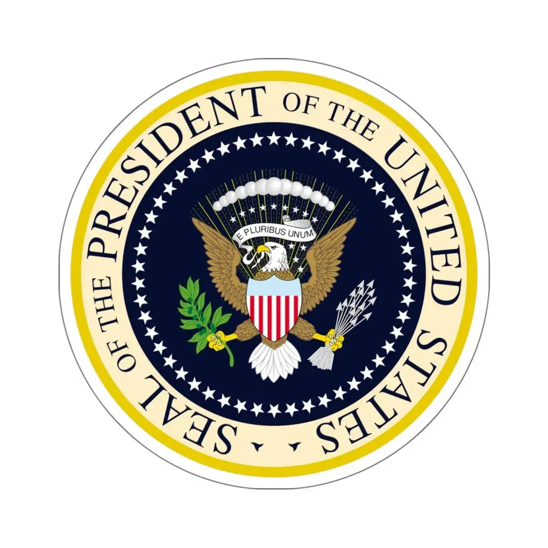 Seal of the President of the United States - STICKER Vinyl Kiss-Cut Decal 6 Inch White - The Sticker Space