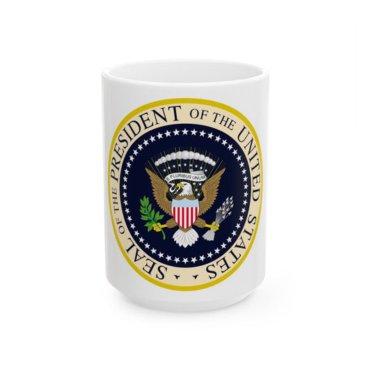 Seal of the President of the United States - White Coffee Mug-15oz-The Sticker Space